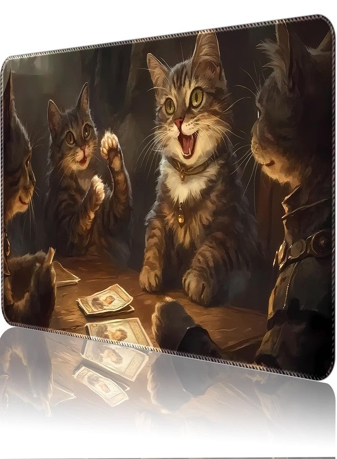 April Space Playmat for MTG (Stitched) Size 24x14 inches, Including Storage playmat Bag - Very Suitable for Amateur Enthusiasts TCG MTG playmat and Card Areas(Cat 145-No Zone) - Image 1